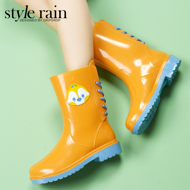 파스텔 레인부츠 깜찍한 스타일 숏 워커 style rain 장화 drip drop 패션 레인부츠